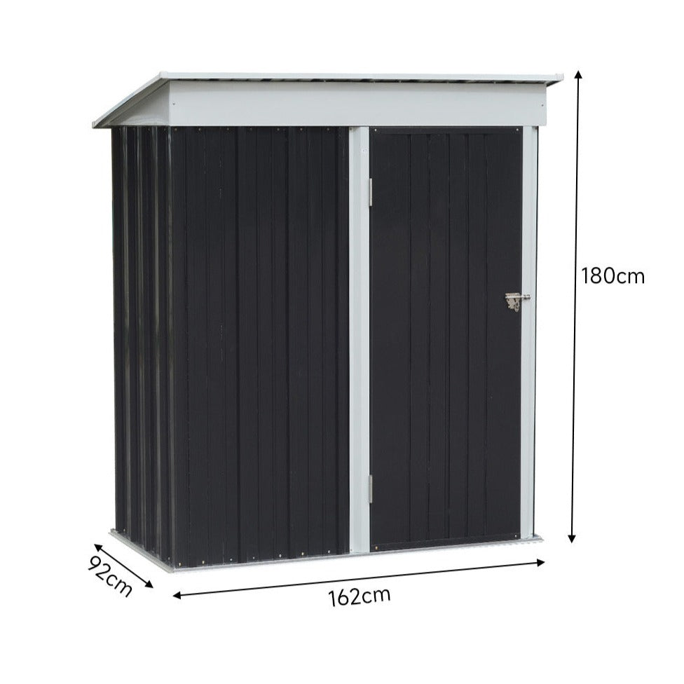 Lockable Zinc Steel Storage Shed with Built-In Shelving