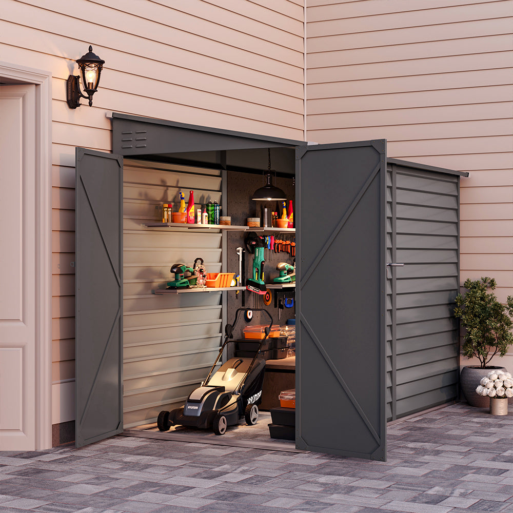 Lockable Metal Motorcycle Storage Shed for Outdoor Storage