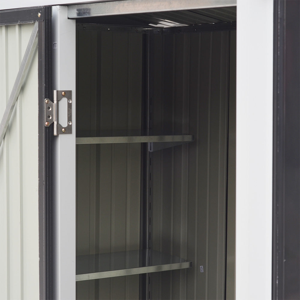 Lockable Zinc Steel Storage Shed with Built-In Shelving