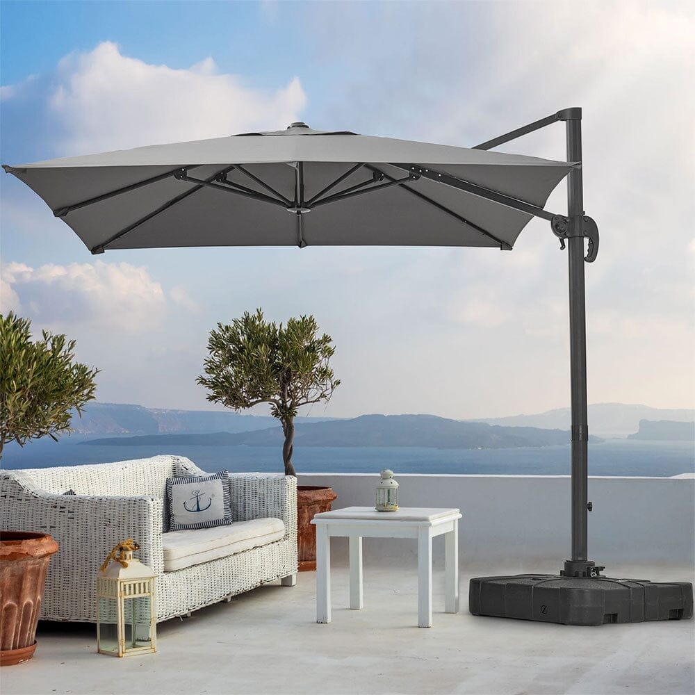 3M*3M Large Garden Parasol Tiltable and Rotating Cantilever Parasol