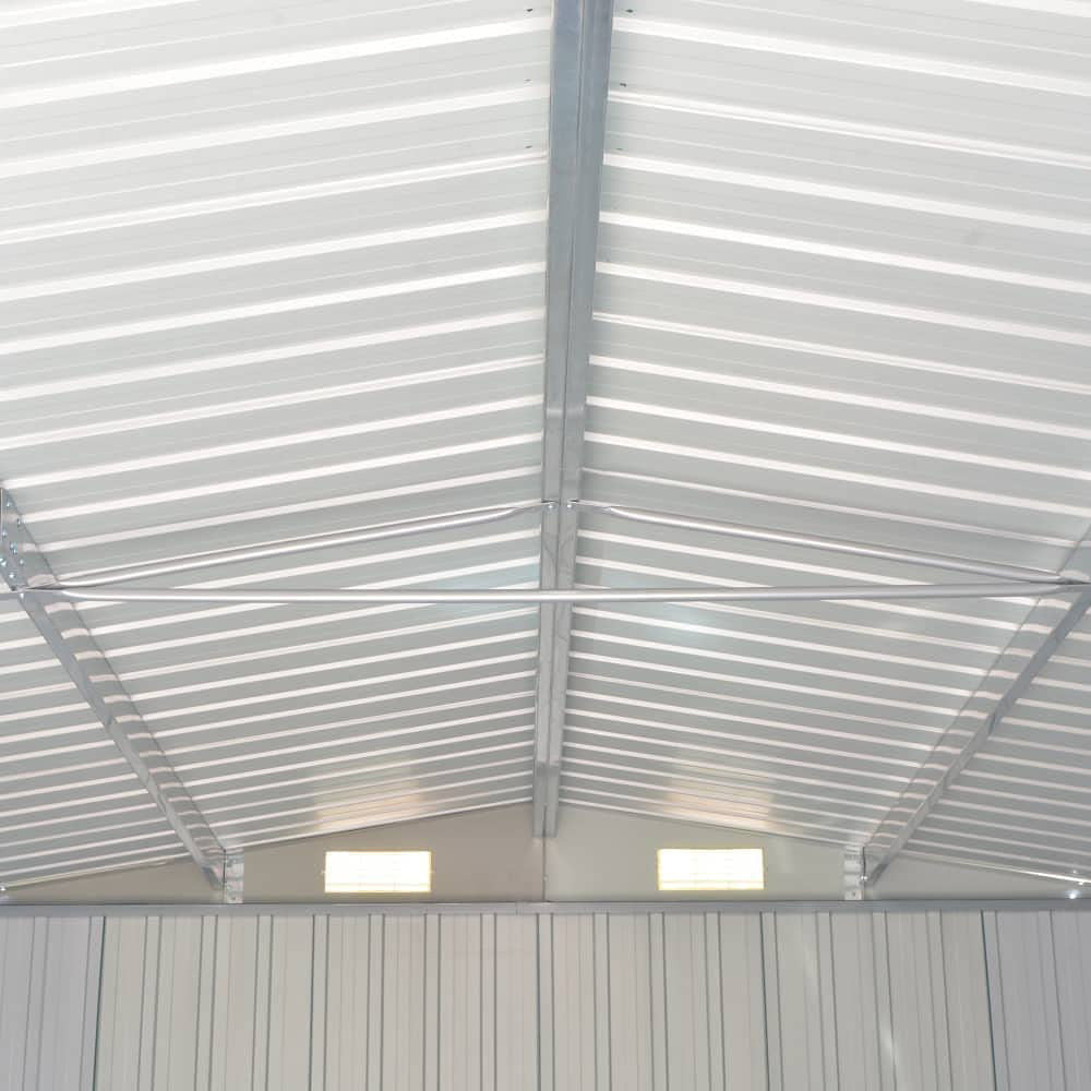 12x10 ft Metal Shed with Gabled Roof for Garden Storage