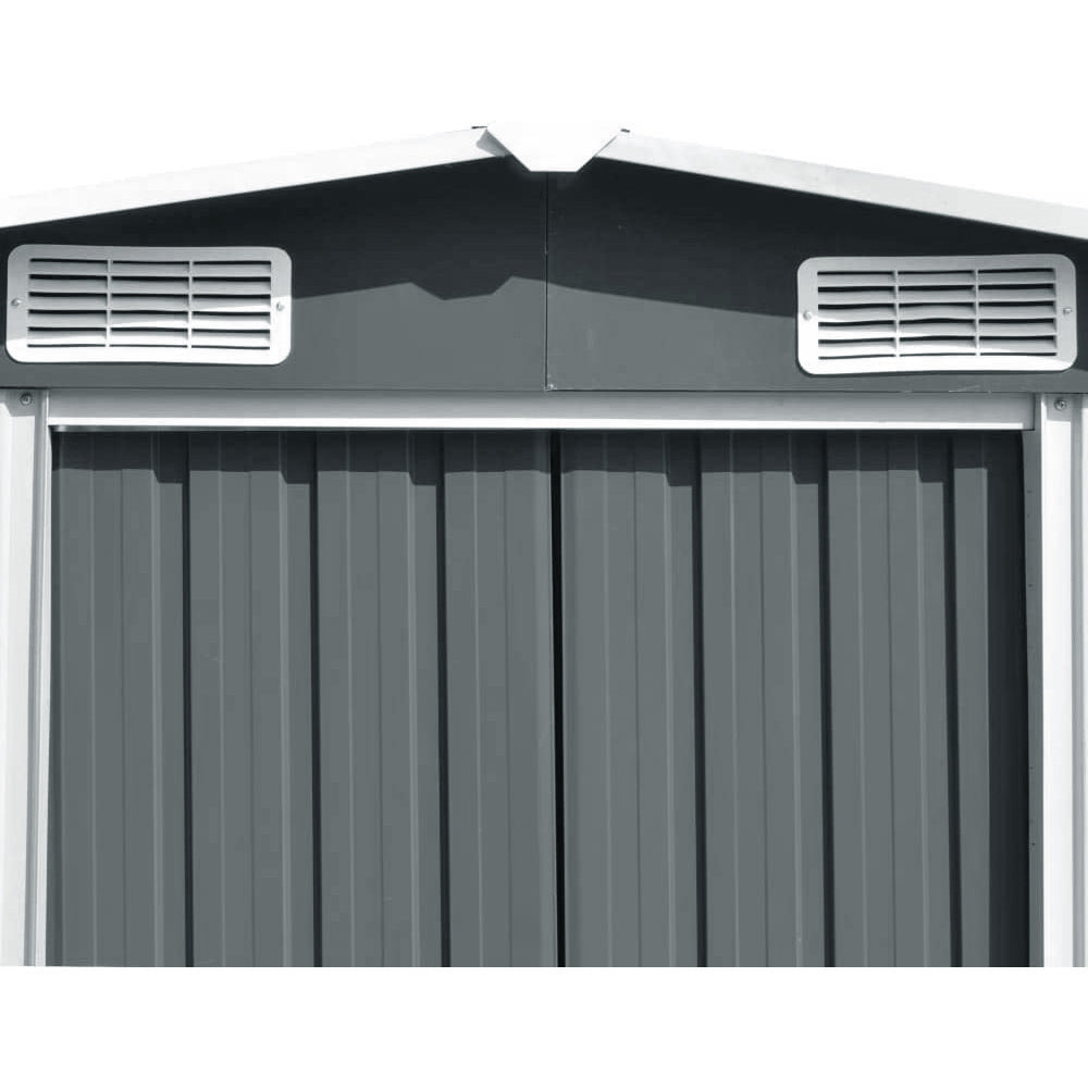 12x10 ft Metal Shed with Gabled Roof for Garden Storage