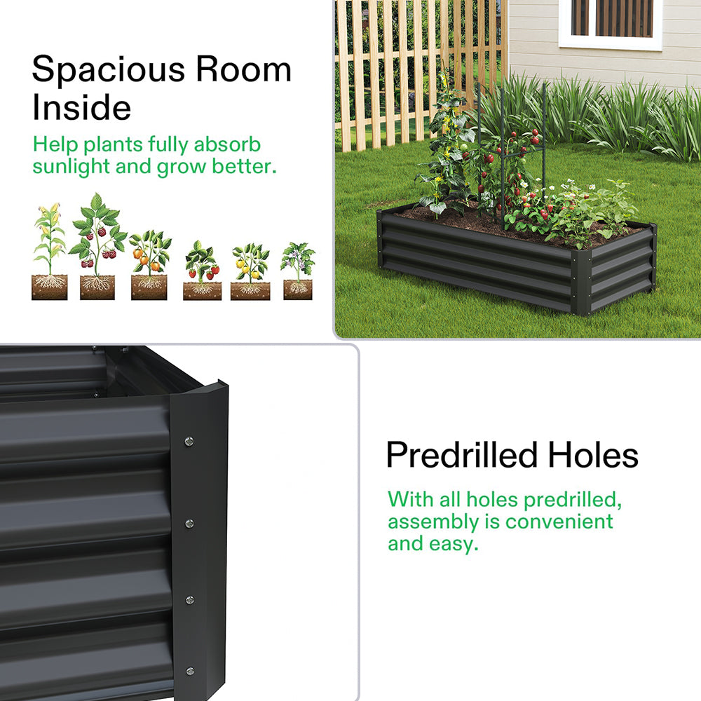 Outdoor Galvanized Steel Garden Bed