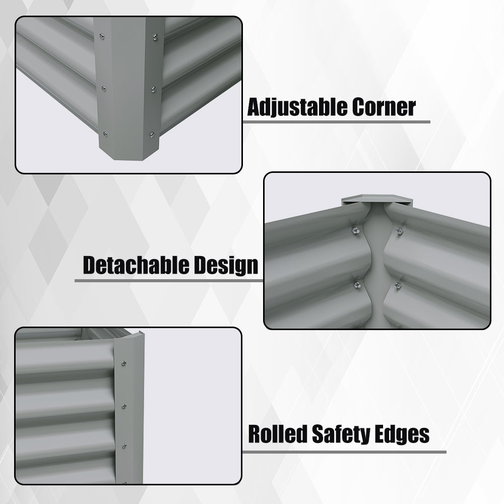 Outdoor Galvanized Steel Garden Bed