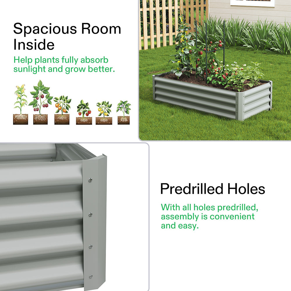 Outdoor Galvanized Steel Garden Bed