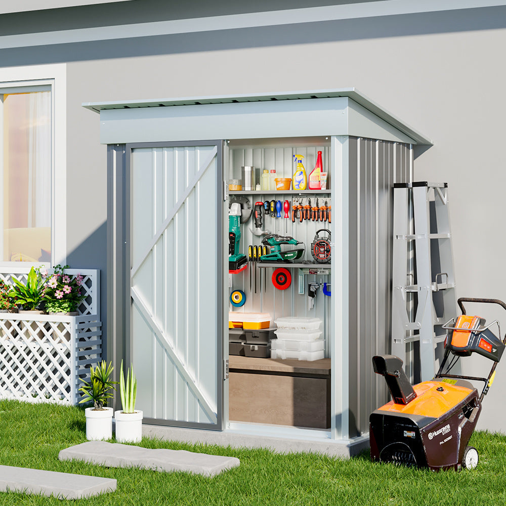 Outdoor Garden Lockable Galvanised Steel Shed