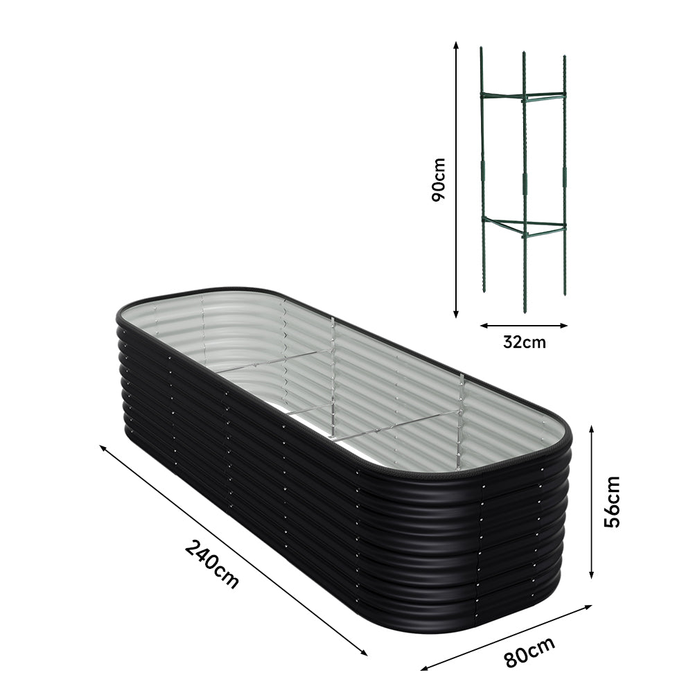 Gardens Plan Oval-Shaped Galvanized Steel Raised Garden Bed