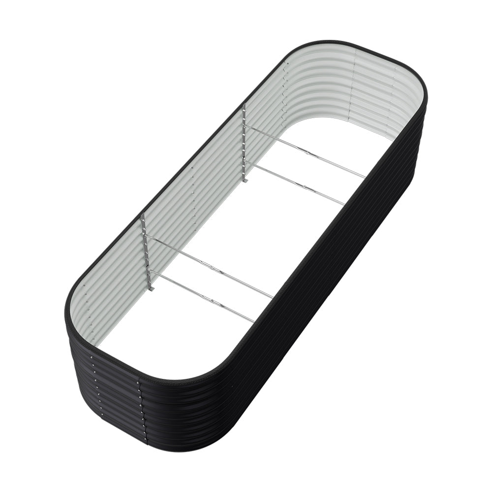 Gardens Plan Oval-Shaped Galvanized Steel Raised Garden Bed