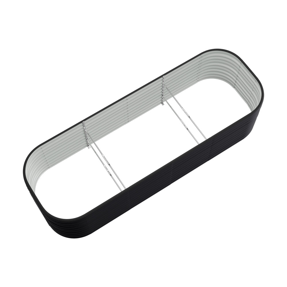 Gardens Plan Oval-Shaped Galvanized Steel Raised Garden Bed