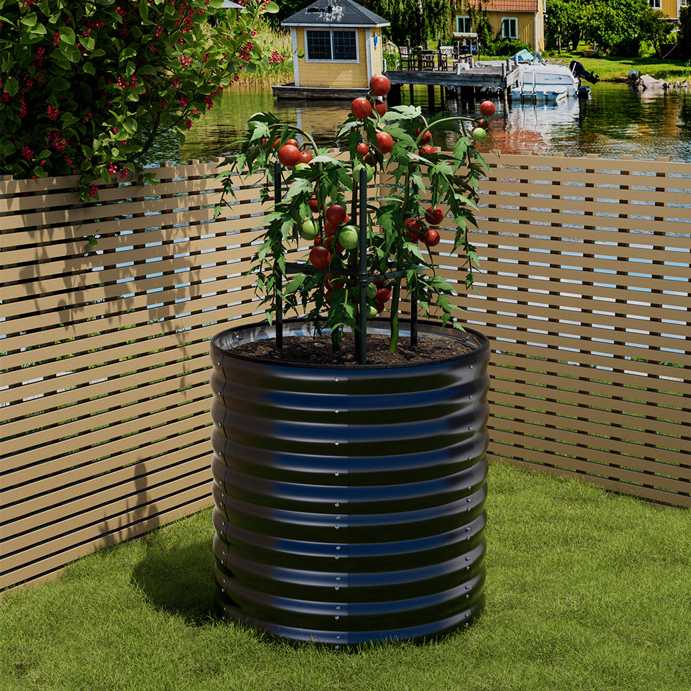 Gardens Plan Oval-Shaped Galvanized Steel Raised Garden Bed