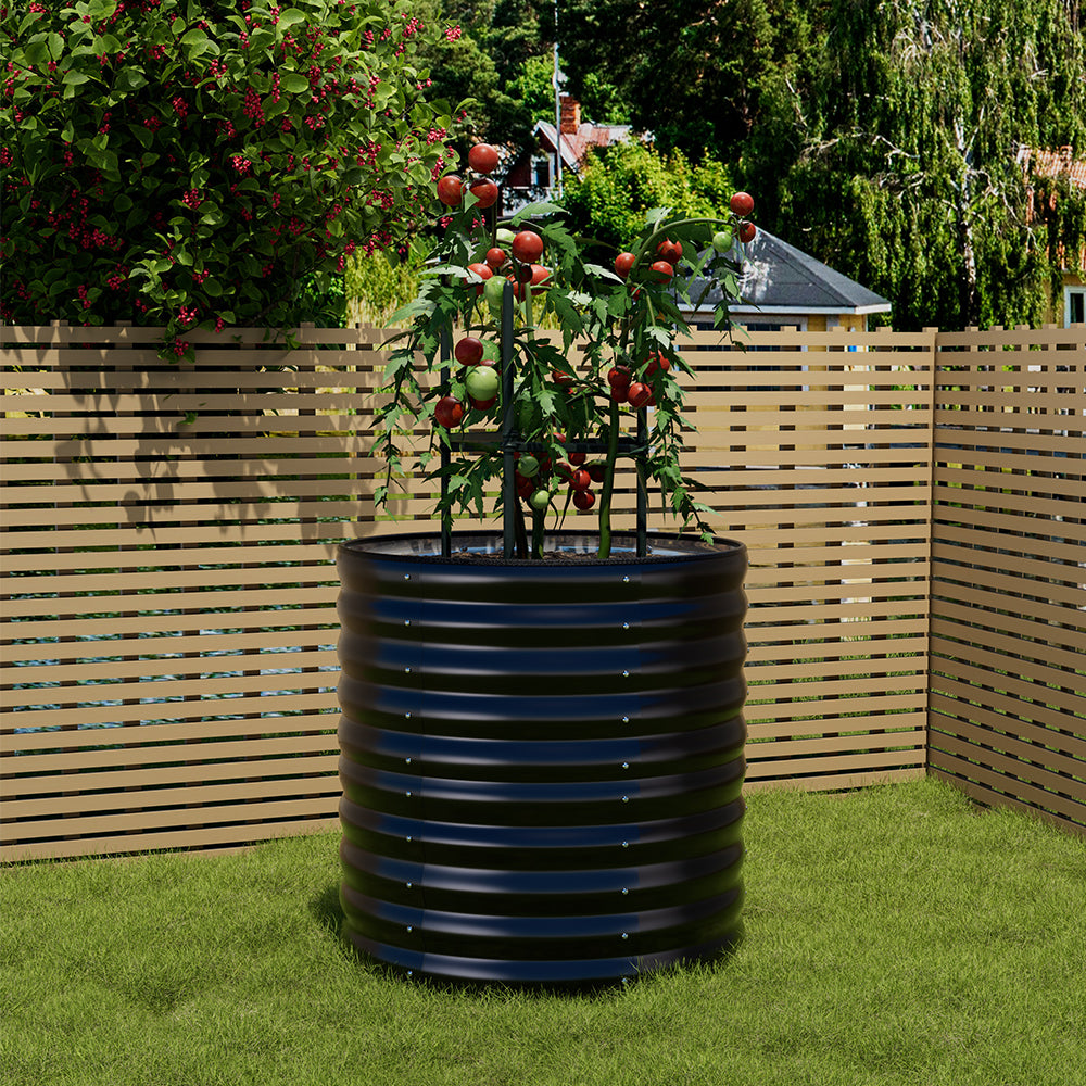 Gardens Plan Oval-Shaped Galvanized Steel Raised Garden Bed