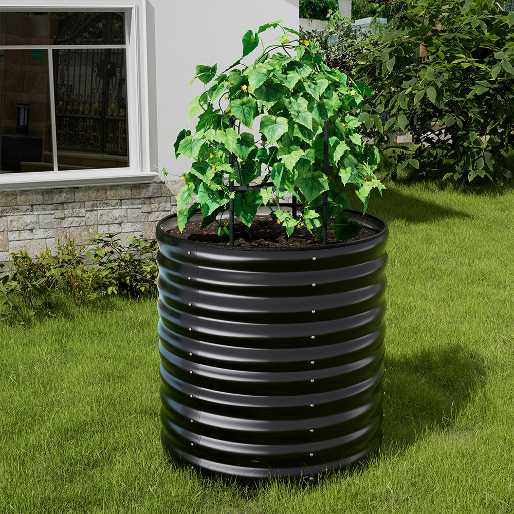 Gardens Plan Oval-Shaped Galvanized Steel Raised Garden Bed
