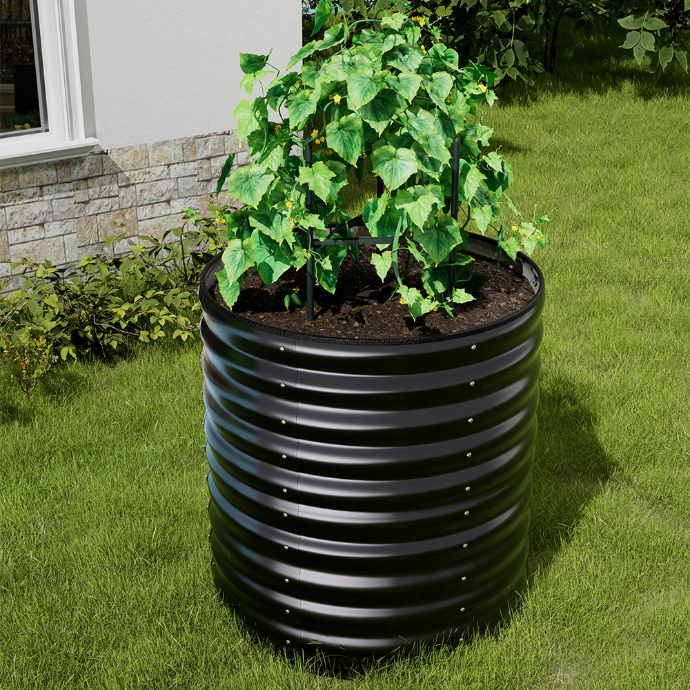 Gardens Plan Oval-Shaped Galvanized Steel Raised Garden Bed