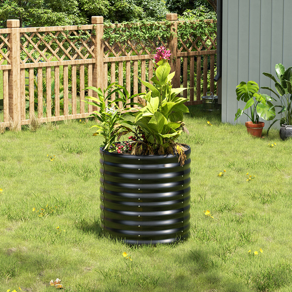Gardens Plan Oval-Shaped Galvanized Steel Raised Garden Bed