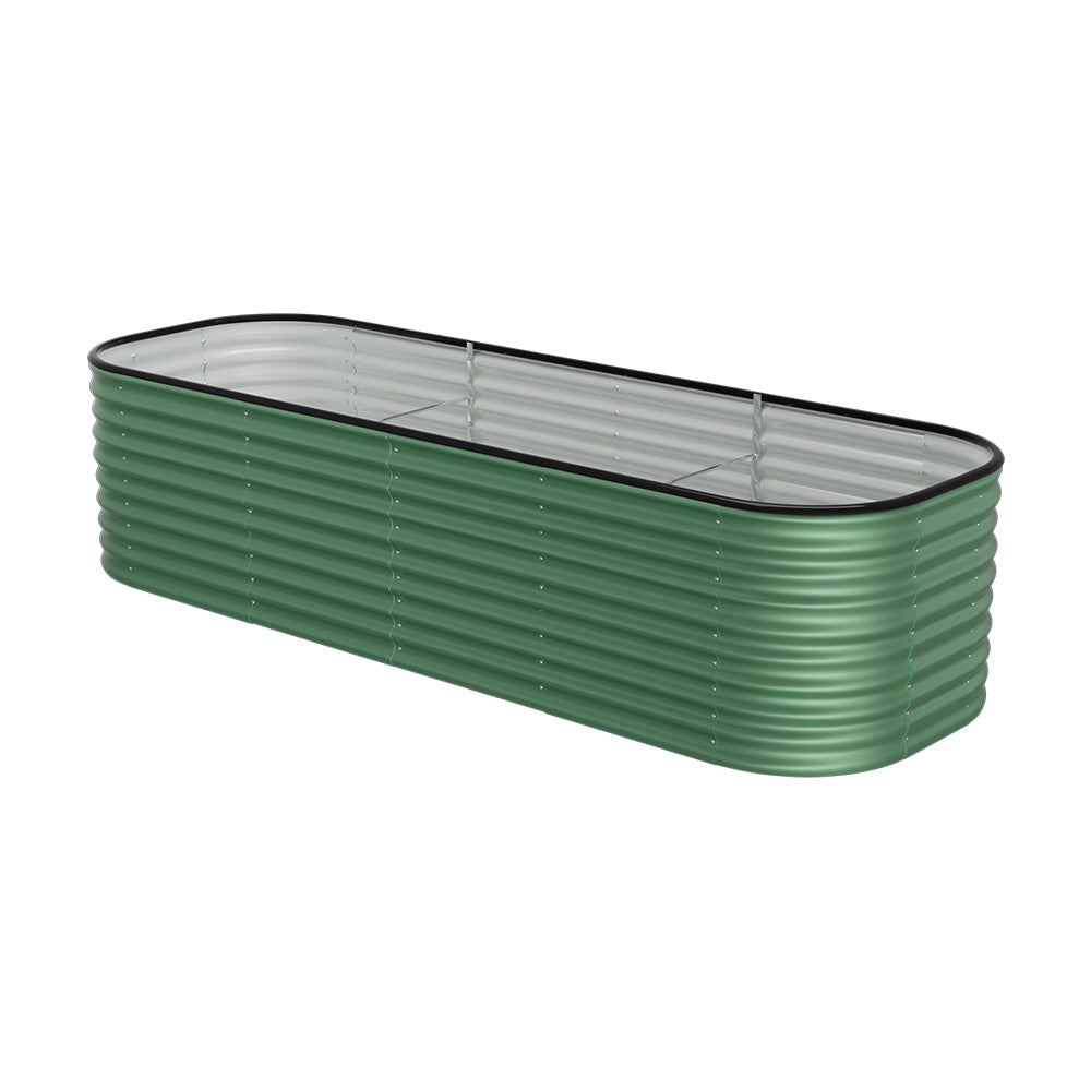 Gardens Plan Oval-Shaped Galvanized Steel Raised Garden Bed