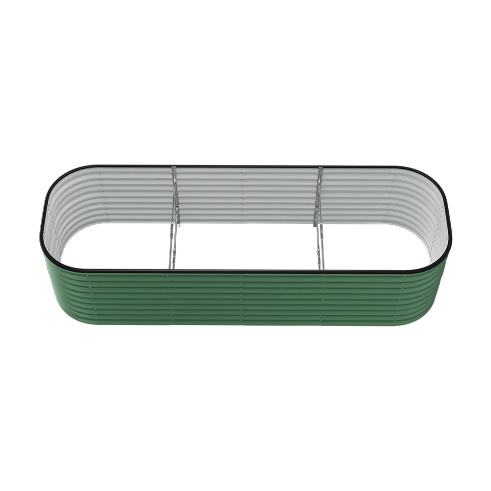 Gardens Plan Oval-Shaped Galvanized Steel Raised Garden Bed