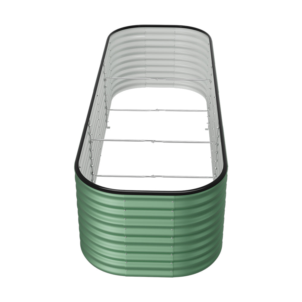 Gardens Plan Oval-Shaped Galvanized Steel Raised Garden Bed