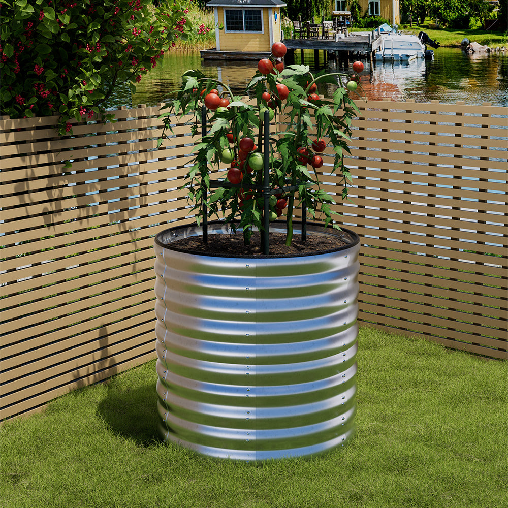 Gardens Plan Oval-Shaped Galvanized Steel Raised Garden Bed