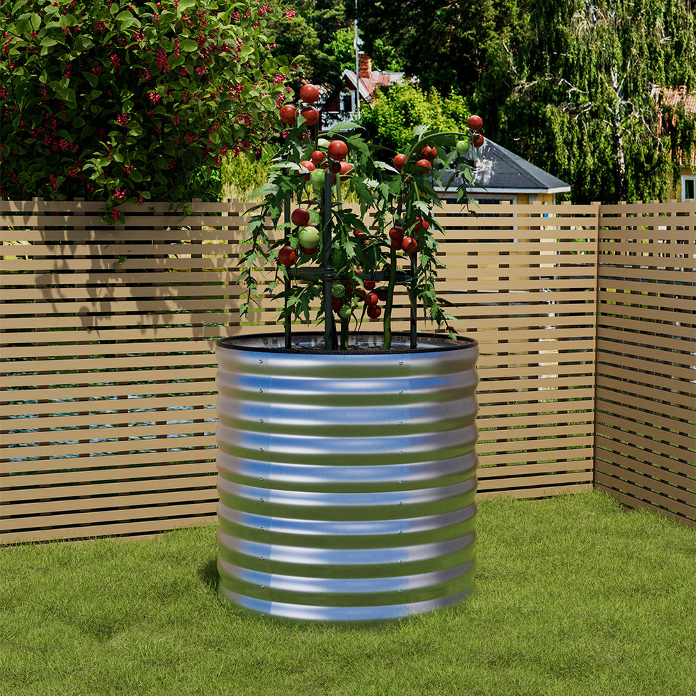 Gardens Plan Oval-Shaped Galvanized Steel Raised Garden Bed