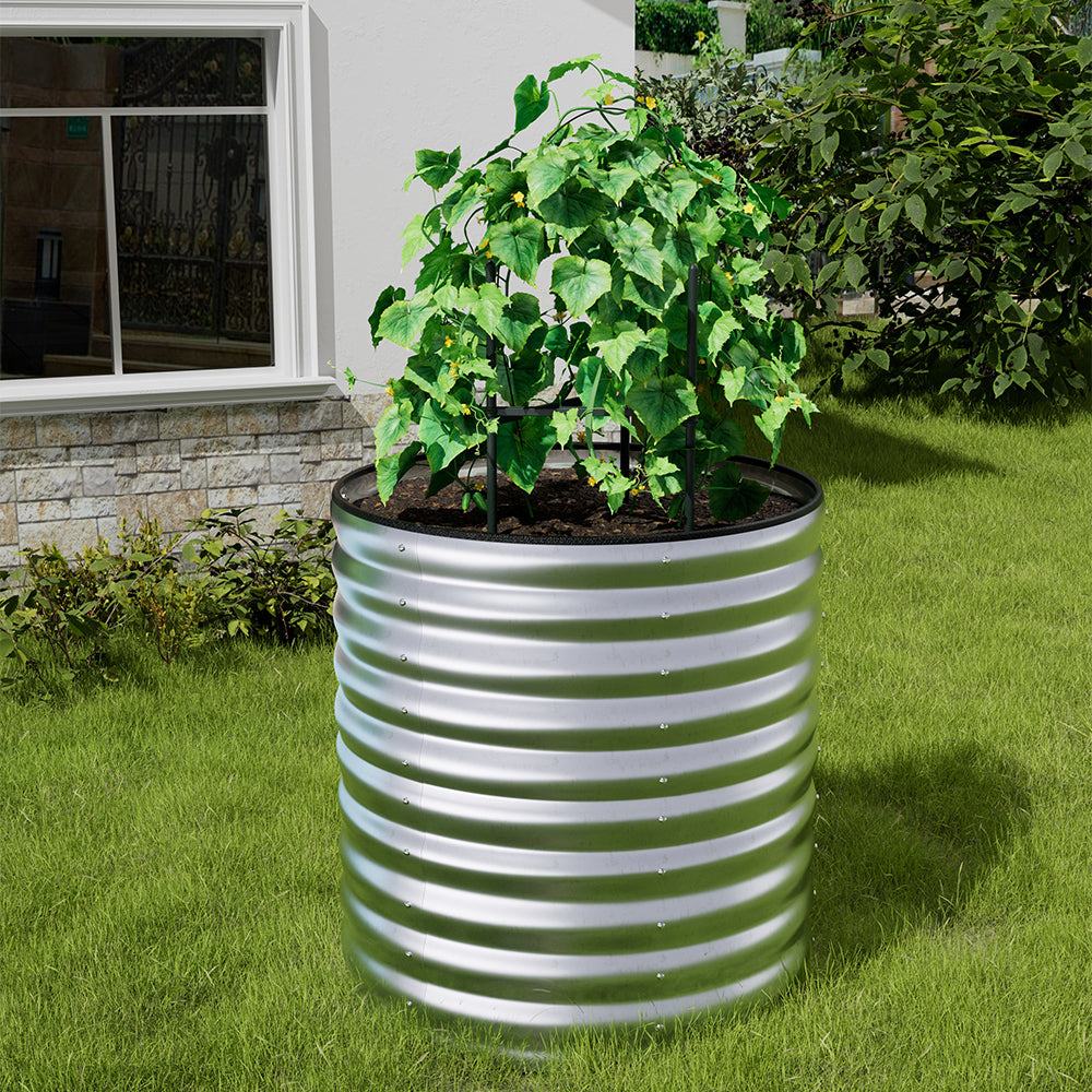 Gardens Plan Oval-Shaped Galvanized Steel Raised Garden Bed