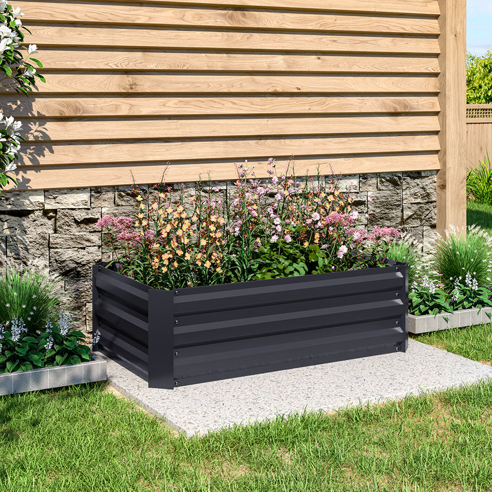 Outdoor Rectangular Metal Raised Garden Bed