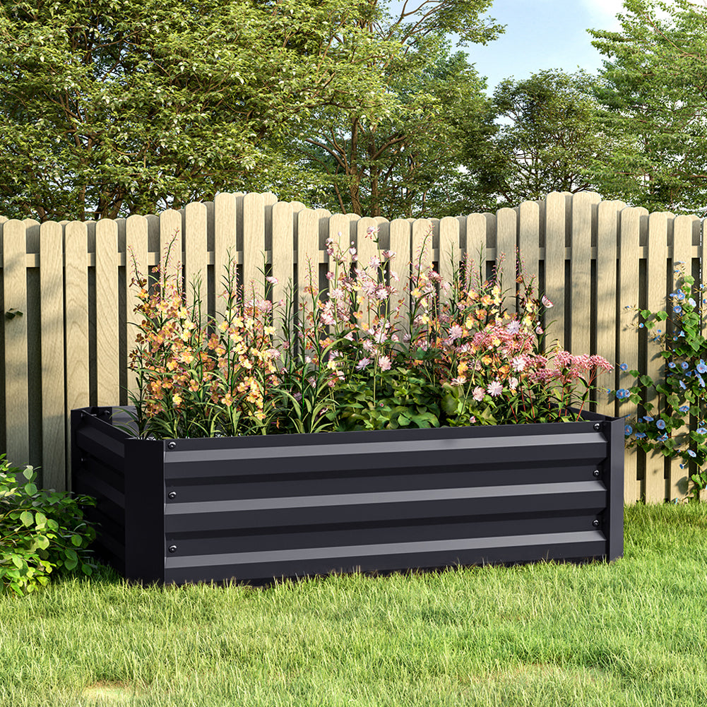 Outdoor Rectangular Metal Raised Garden Bed