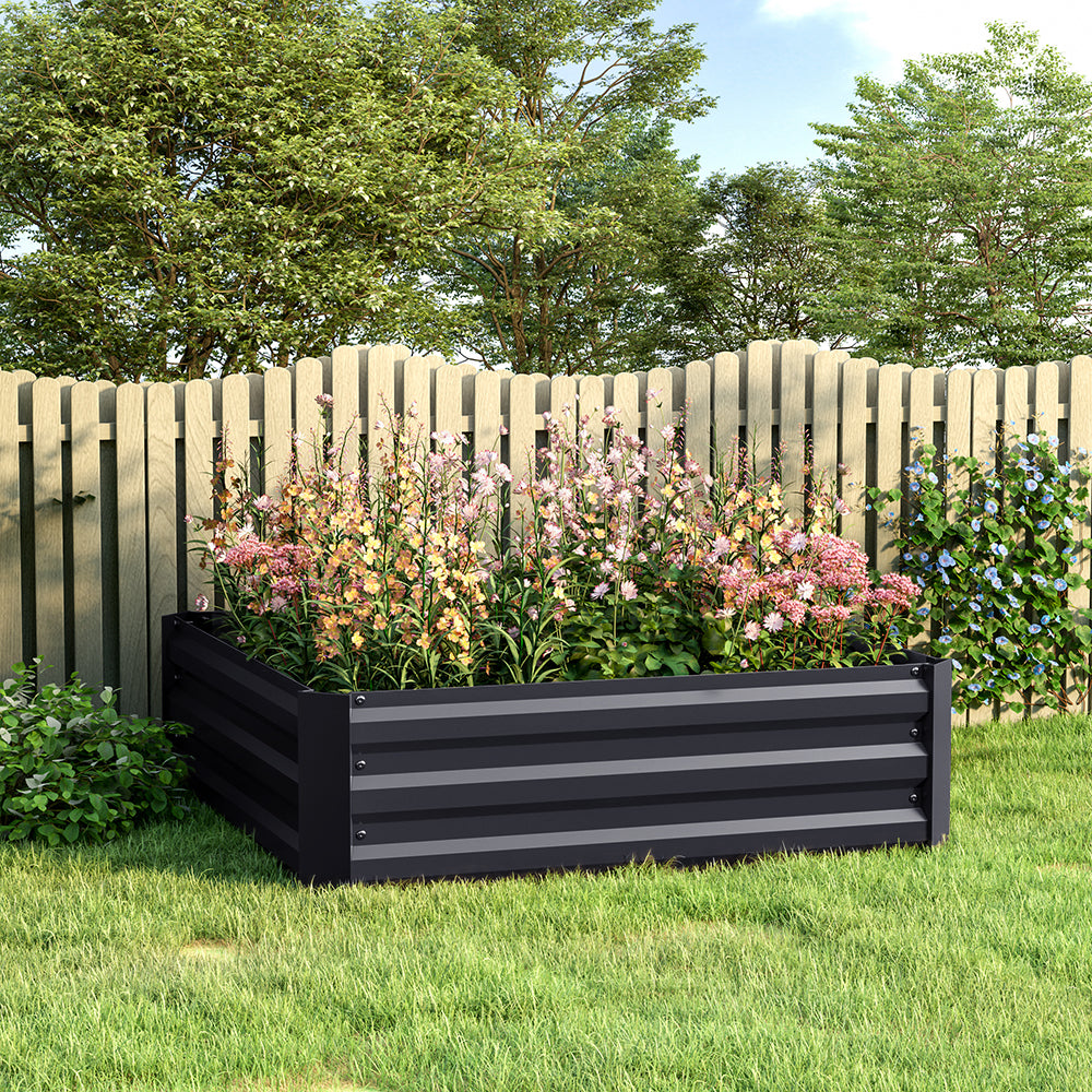 Outdoor Rectangular Metal Raised Garden Bed