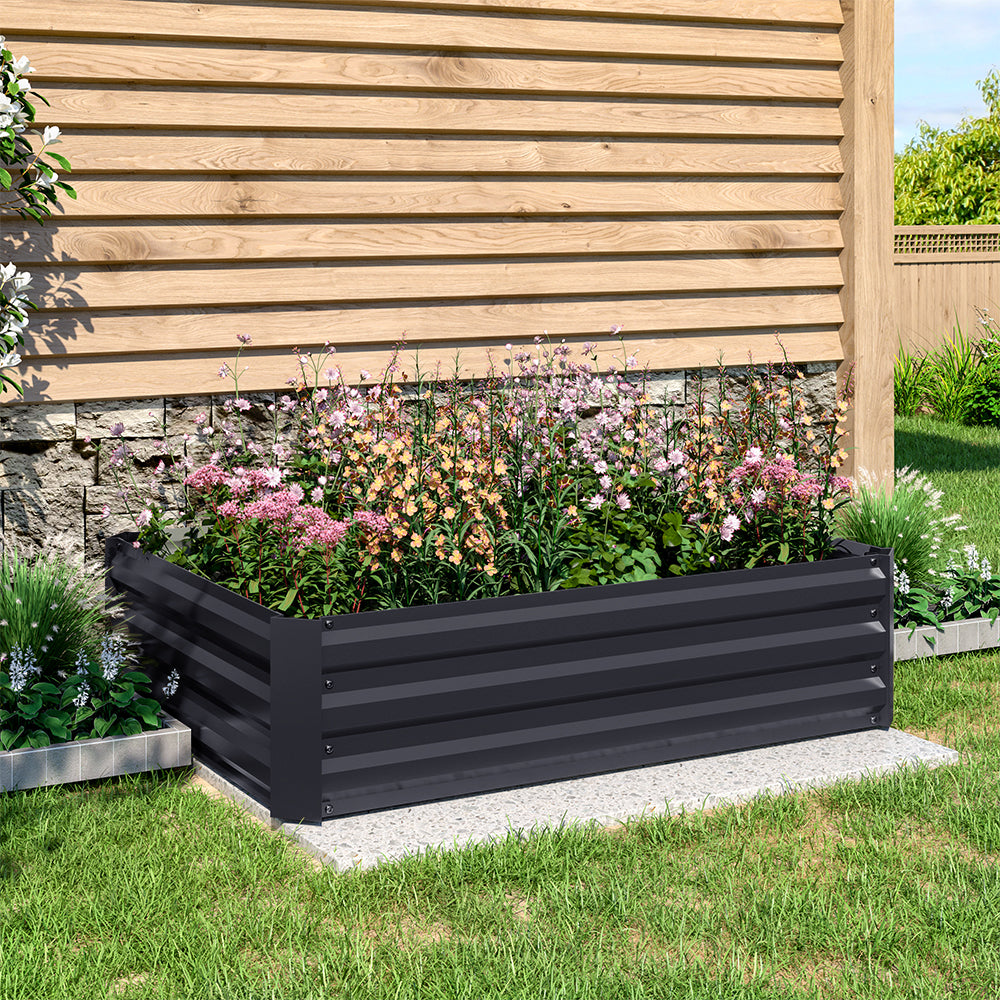 Outdoor Rectangular Metal Raised Garden Bed