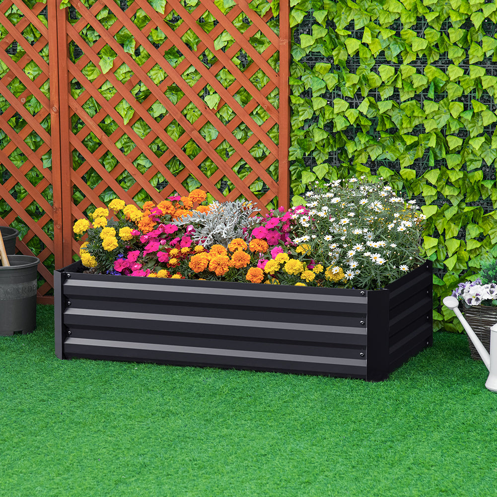 Outdoor Rectangular Metal Raised Garden Bed