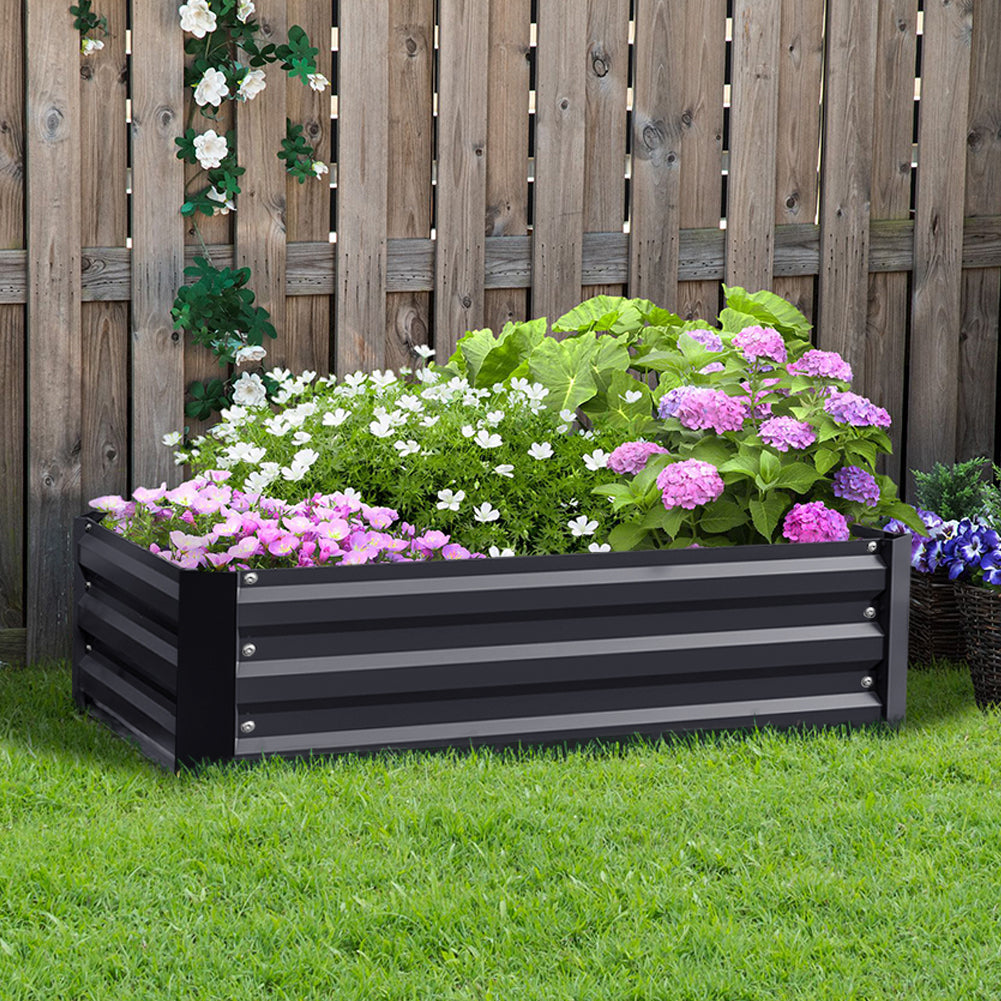 Outdoor Rectangular Metal Raised Garden Bed