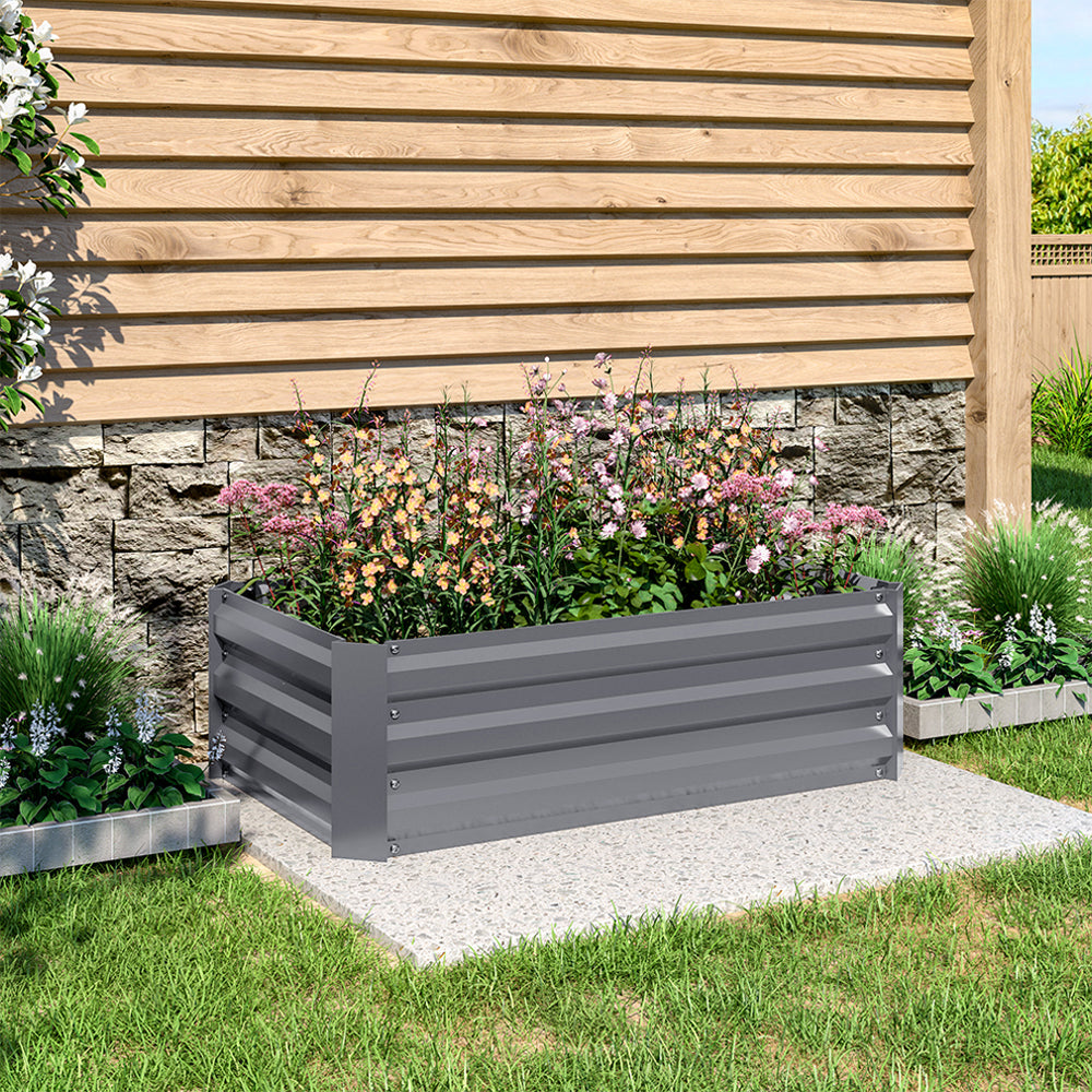 Outdoor Rectangular Metal Raised Garden Bed