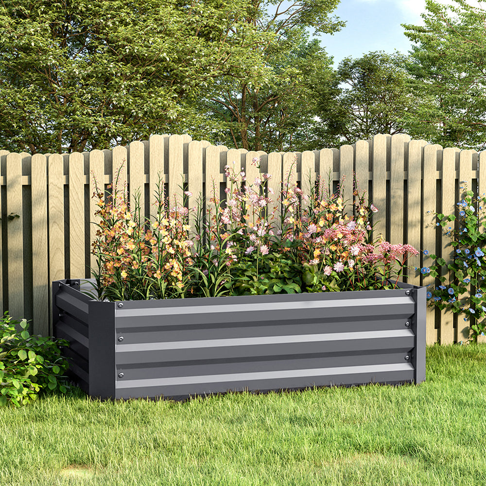 Outdoor Rectangular Metal Raised Garden Bed