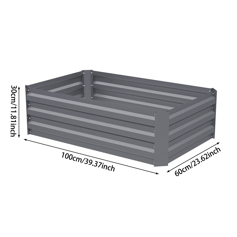 Outdoor Rectangular Metal Raised Garden Bed