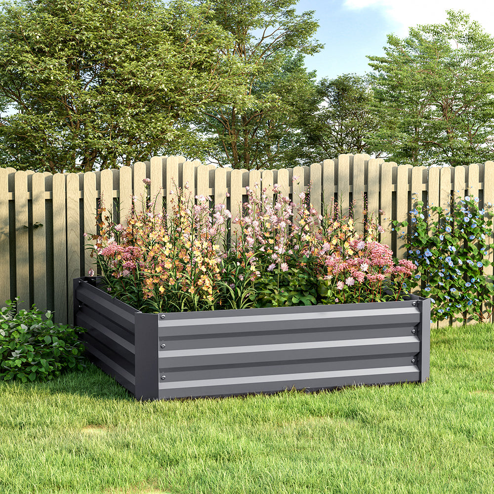 Outdoor Rectangular Metal Raised Garden Bed