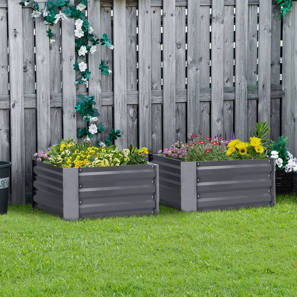 Outdoor Rectangular Metal Raised Garden Bed
