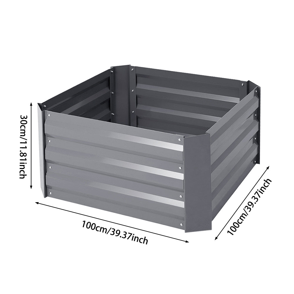 Outdoor Rectangular Metal Raised Garden Bed