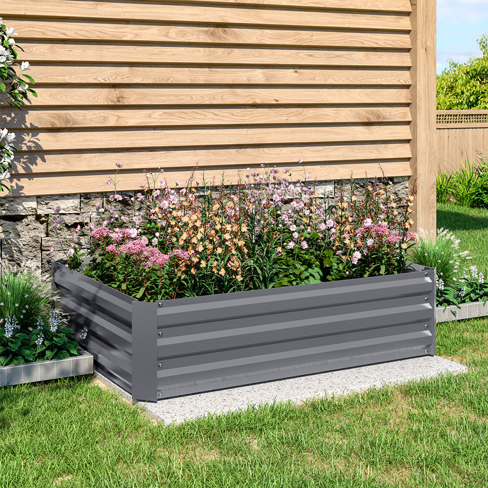 Outdoor Rectangular Metal Raised Garden Bed
