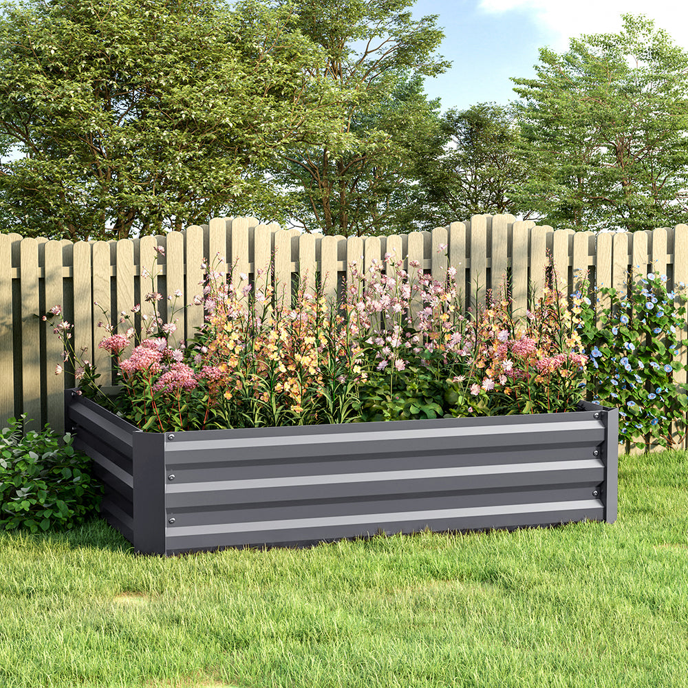 Outdoor Rectangular Metal Raised Garden Bed