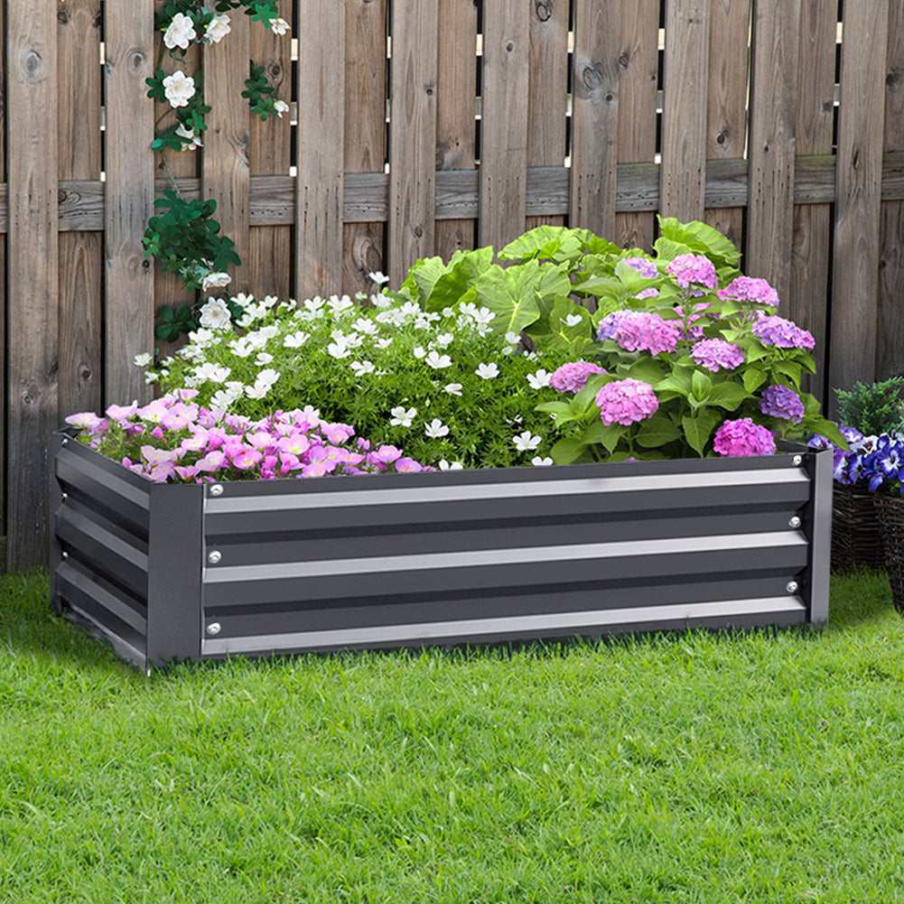 Outdoor Rectangular Metal Raised Garden Bed