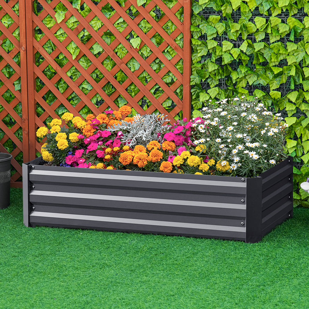 Outdoor Rectangular Metal Raised Garden Bed