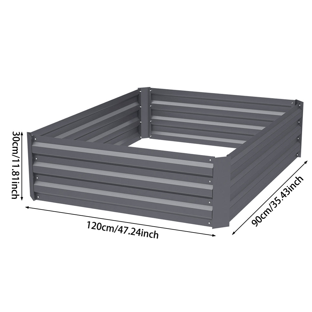 Outdoor Rectangular Metal Raised Garden Bed