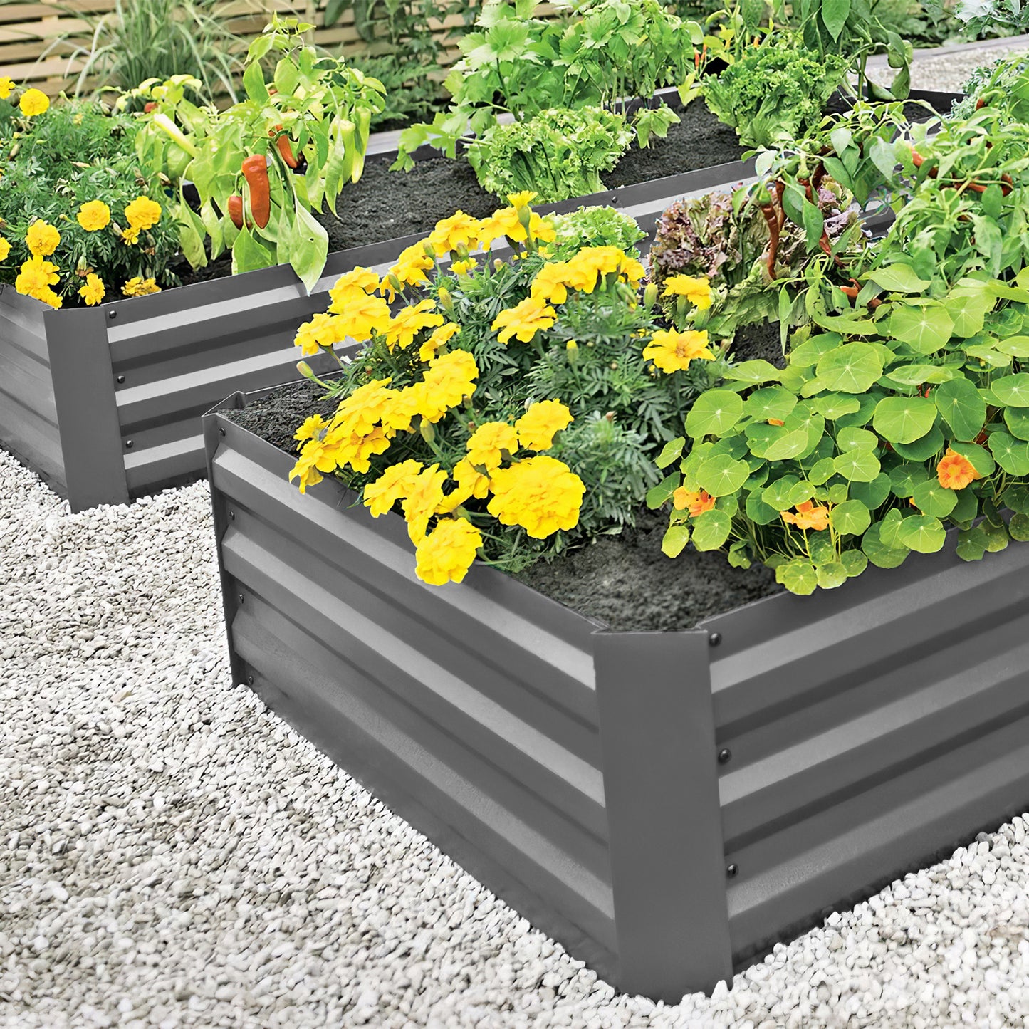 Outdoor Rectangular Metal Raised Garden Bed
