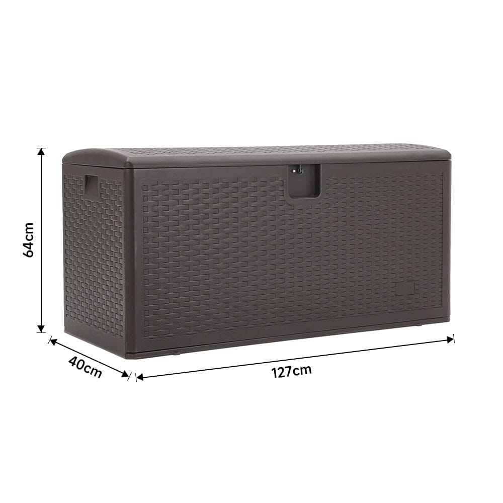 127cm W 99 Gallons Rattan Garden Storage Outdoor Deck Box