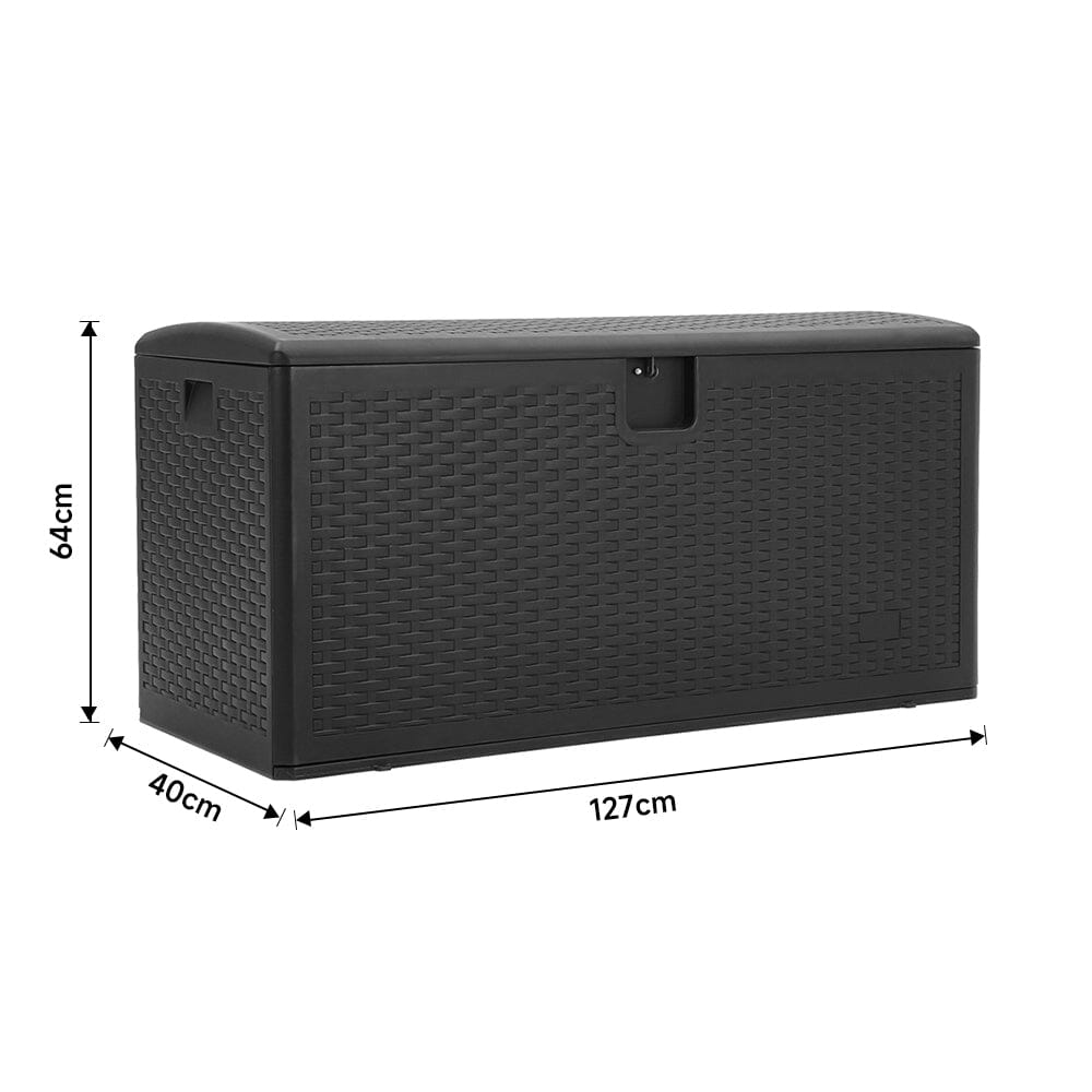 127cm W 99 Gallons Rattan Garden Storage Outdoor Deck Box