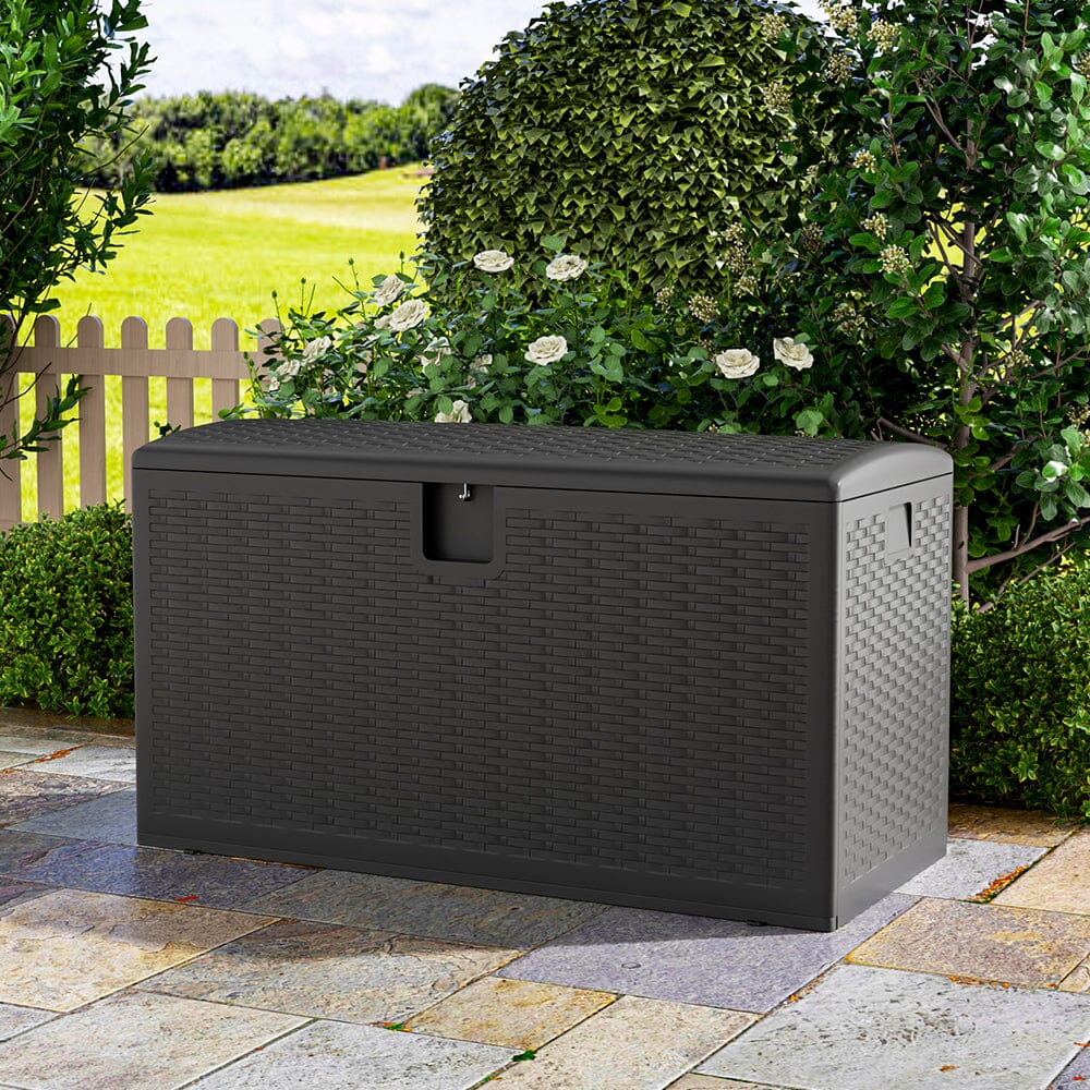 127cm W 99 Gallons Rattan Garden Storage Outdoor Deck Box