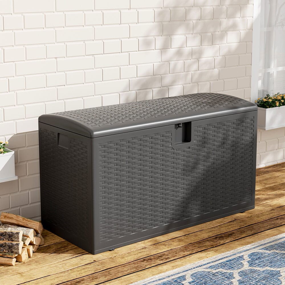 127cm W 99 Gallons Rattan Garden Storage Outdoor Deck Box