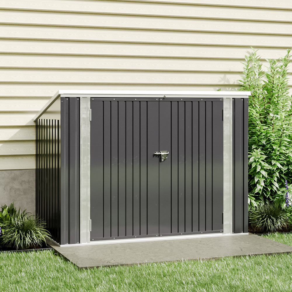 6x3/7x3 ft Lockable Garden Metal Bike Storage Shed