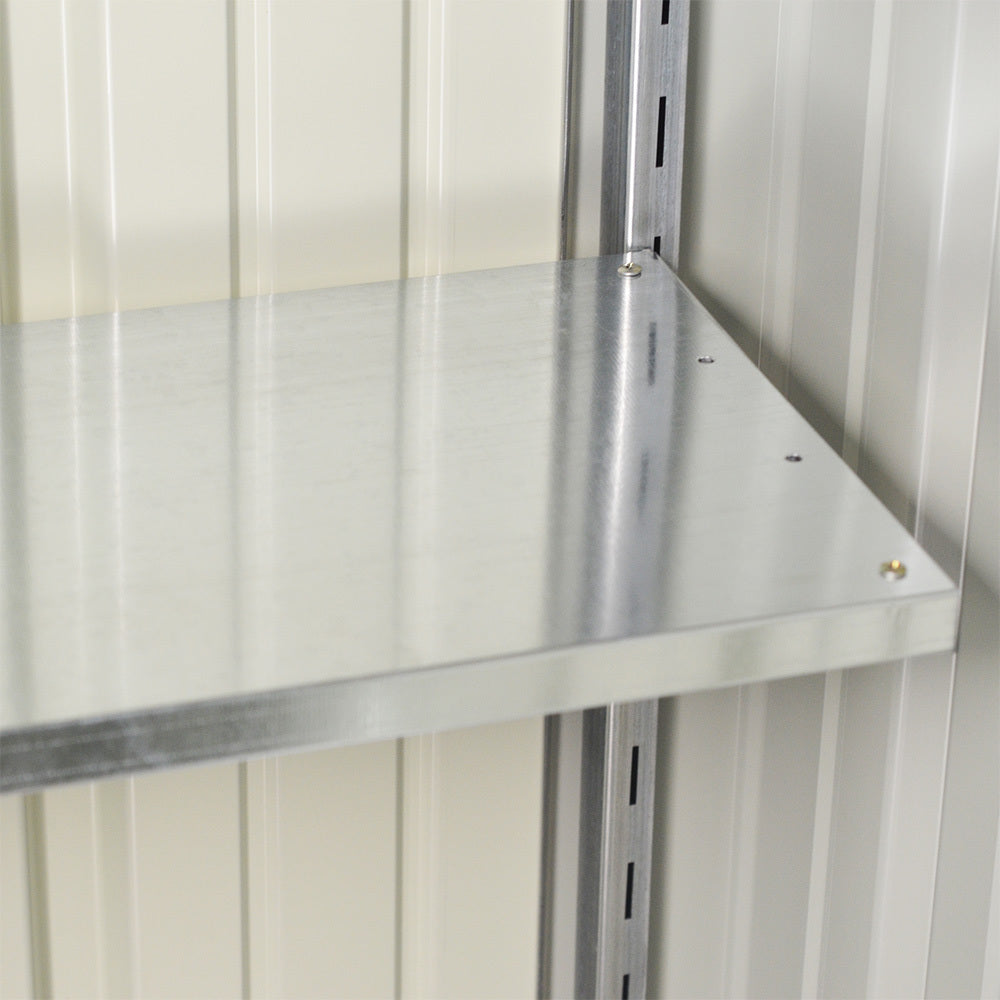 Lockable Zinc Steel Storage Shed with Built-In Shelving