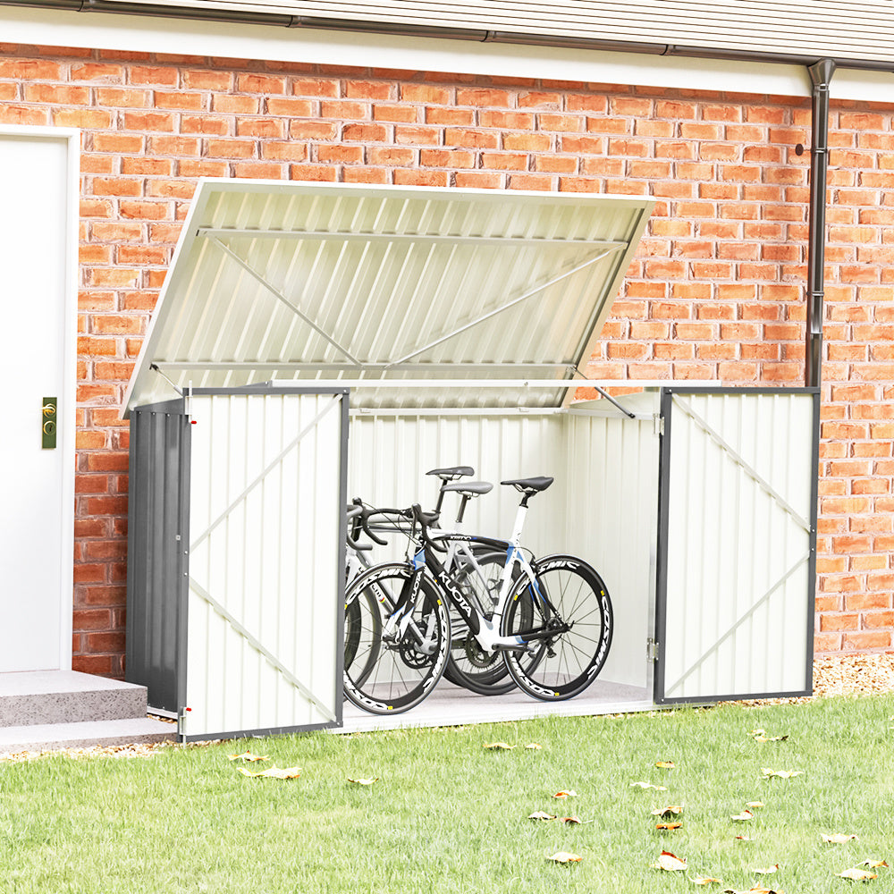 6x3/7x3 ft Lockable Garden Metal Bike Storage Shed