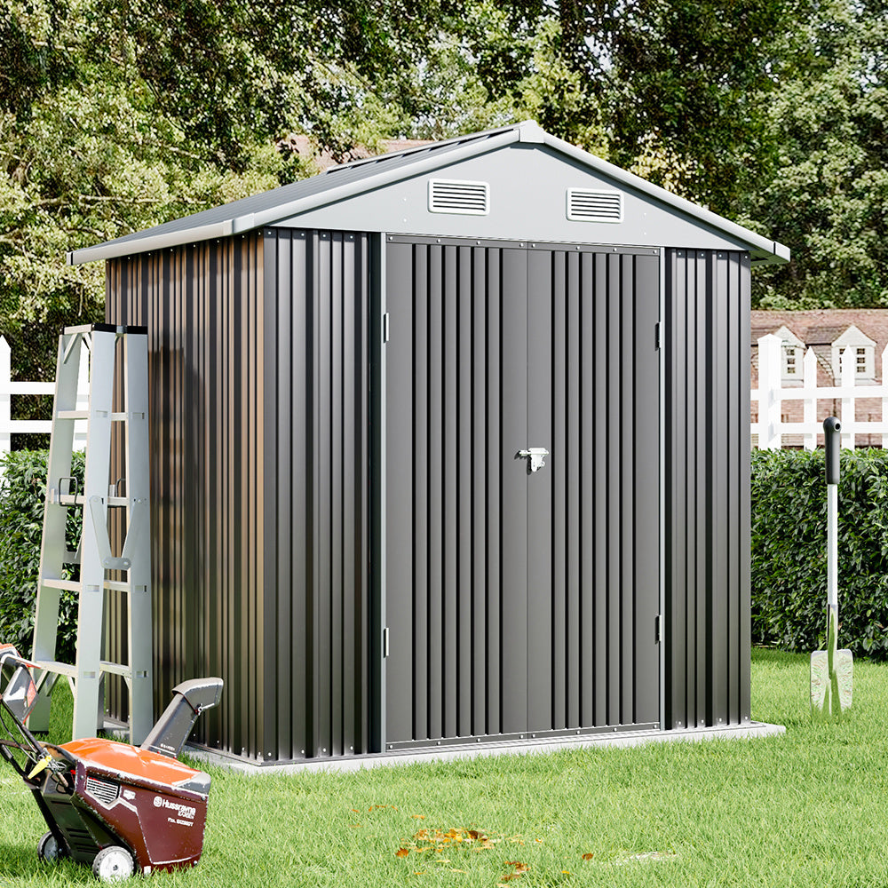 Outdoor Garden Lockable Galvanised Steel Shed